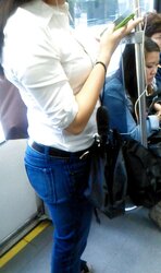 Voyeur - PLUMPER bosom and asian chick with liberate half-shirt.