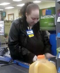 Large titted Walmart gal