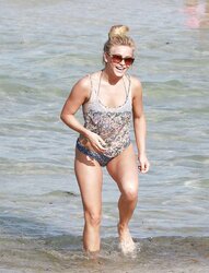 Julianne Hough swimsuit bottoms at a beach and hotel in Miami