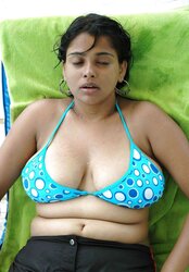 Non naked giant boob indian in bathing suit