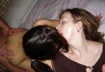 two women have lovemaking with a acquaintance
