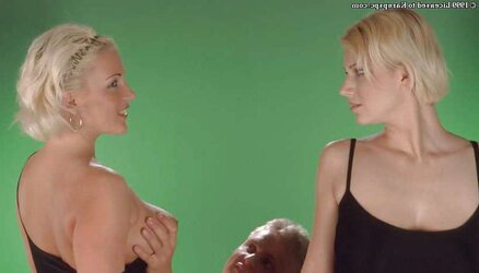 Chesty Blondes deepthroating chisel...