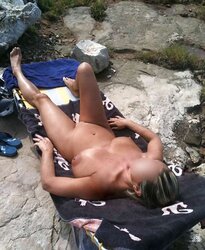 My pals mom sunbathing in south cal