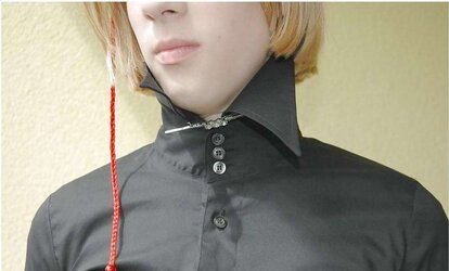 Totally buttoned half-top dog collar up my dearest fetish