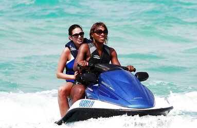 Serena Williams bathing suit candids with mates in Miami