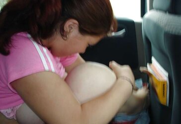 Chubby Wifey in Car