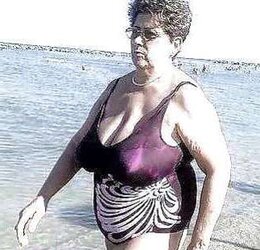 Scorching swimsuit granny plumper