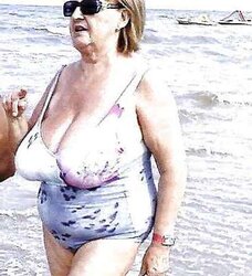 Scorching swimsuit granny plumper