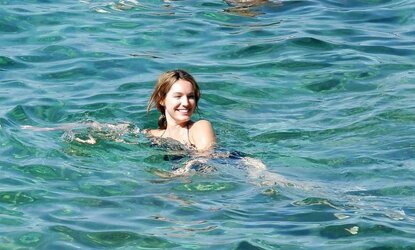 Kelly Brook in bikini on the Italian island of Ischia