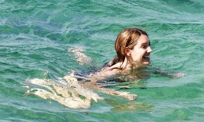 Kelly Brook in bikini on the Italian island of Ischia