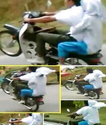 Motorcycles hijab niqab jilba arab turbanli tudung paki