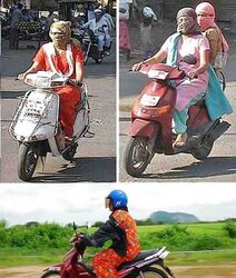 Motorcycles hijab niqab jilba arab turbanli tudung paki