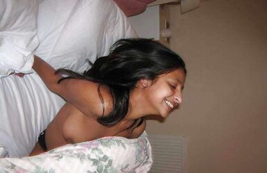 Indian chick on a white man meat