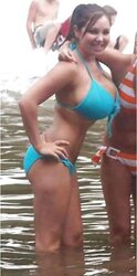 Swimsuit women with ginormous titties