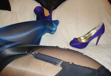 Tights and high-heeled shoes