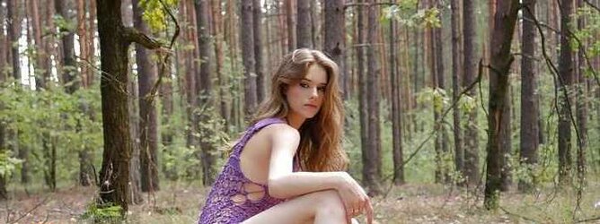 Russian nymph in a woods
