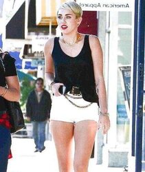 Miley Cyrus Handsome Hotpants shopping in Los Angeles April