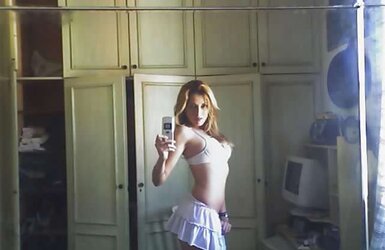 In front a mirror