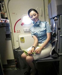 Korean air hostess opening up gash