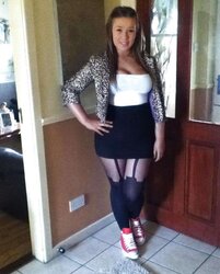 Spectacular teenager in pretty polly suspender stockings