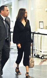 Tyra Banks departs LAX Airport