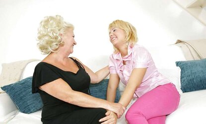 Grandmother and youthful woman ideal girly-girl couple PART