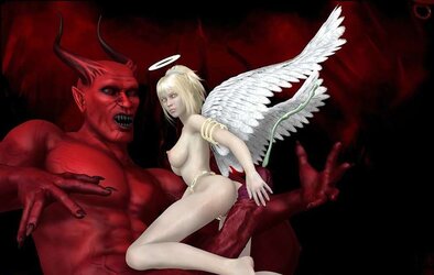 Angel against a satan