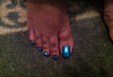 Teal Blue Toes Footjob