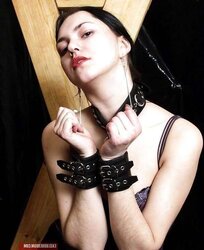 Gothic dame in restraints