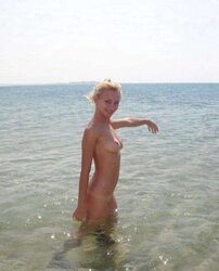 Russian lady on the beach