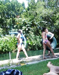 Latina teenagers legal by the pool nonporn candid