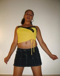 SPLENDID BREEYANA - Denim and yellow Mini-Skirt