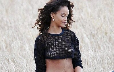 Rihanna bare-chested