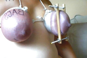Insane bitch with her knockers roped