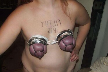 Insane bitch with her knockers roped