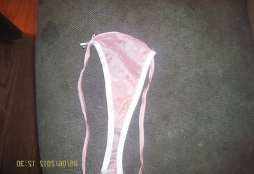 Spunking on my nieces pretty pinkish shining used undies