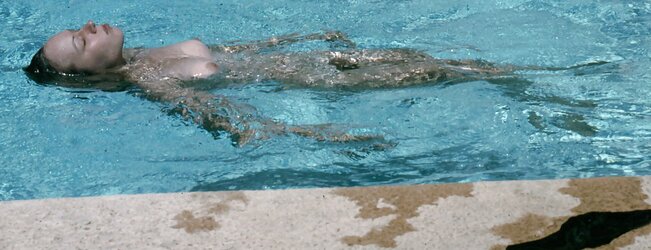 Jeanee Letsinger bare by the Pool