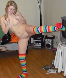 Light-Haired rainbow socks