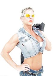 Blondie dominatrix muscle doll Domme