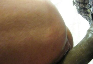 My booty pounded by a dark-hued knob
