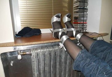 My wifey soles in ebony tights and high high-heeled slippers