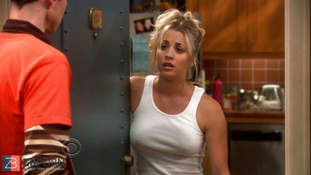 1000px x 563px - Kaley Cuoco in white tank top and pokies / ZB Porn