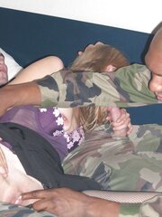 Bi-Racial Group Sex Mega-Bitch with Real Army Military Soldiers