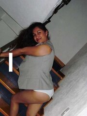 Latina mom displays off her g-string and cooch