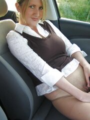 Secretary in a car