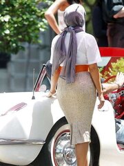 Kim Kardashian on set of a perfume commercial in Pasadena